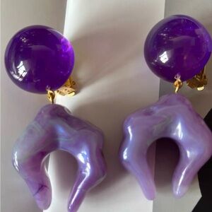 Vibrant Purple Clip-On Earrings